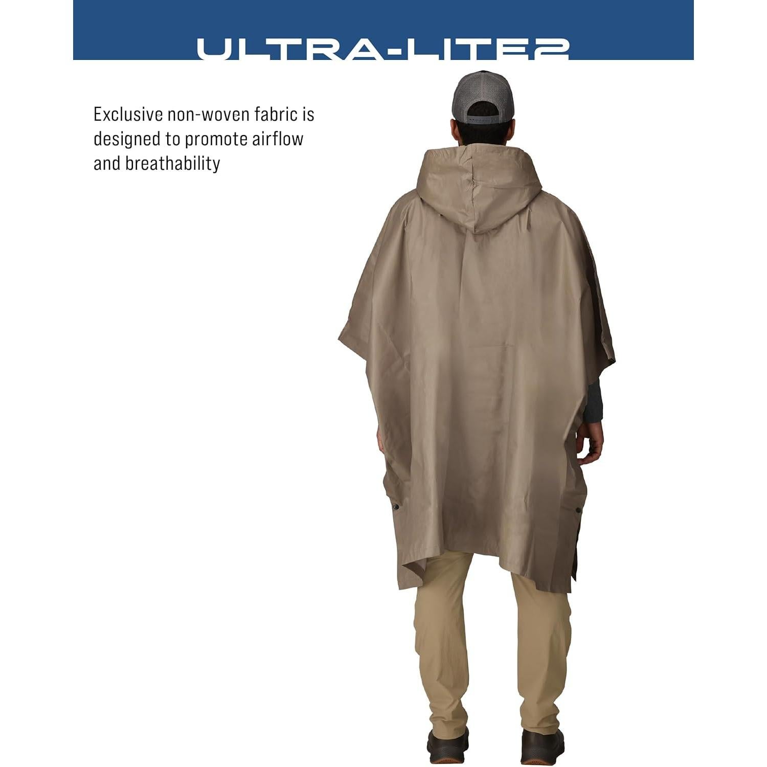 Poncho de Lluvia Impermeable FROGG TOGGS Ultra-Lite2 Caqui