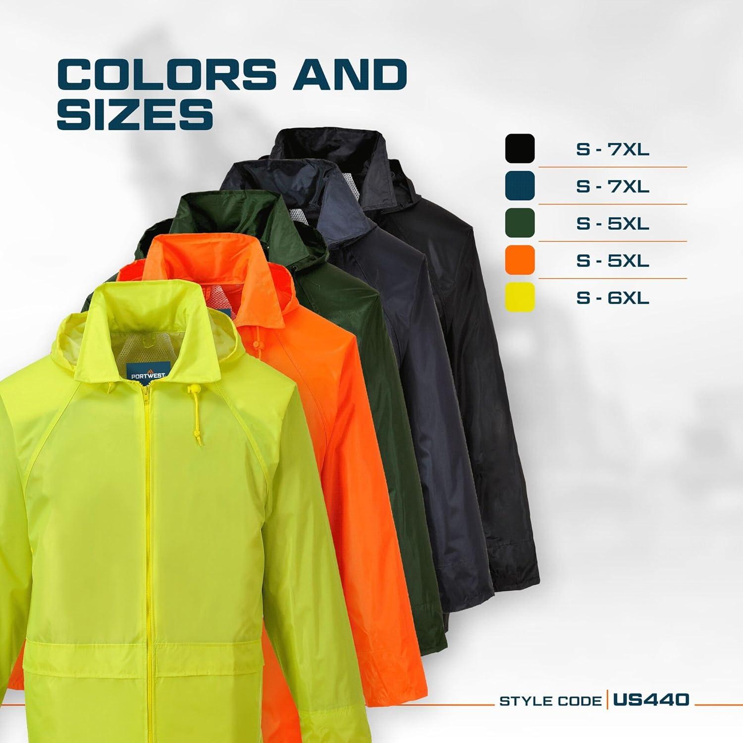 Chaqueta de Lluvia Impermeable Portwest US440 Verde Oliva M