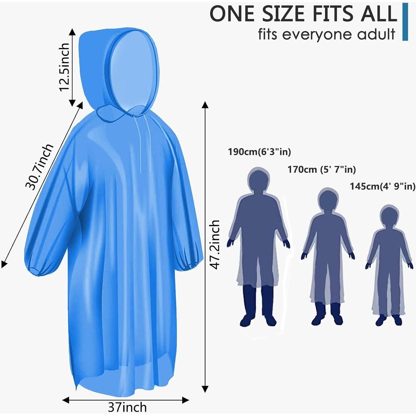 Ponchos de Lluvia Desechables Airpler - 6 Unidades Transparentes