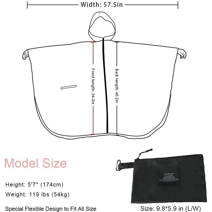 Poncho de Lluvia Impermeable Unisex Salamra con Capucha