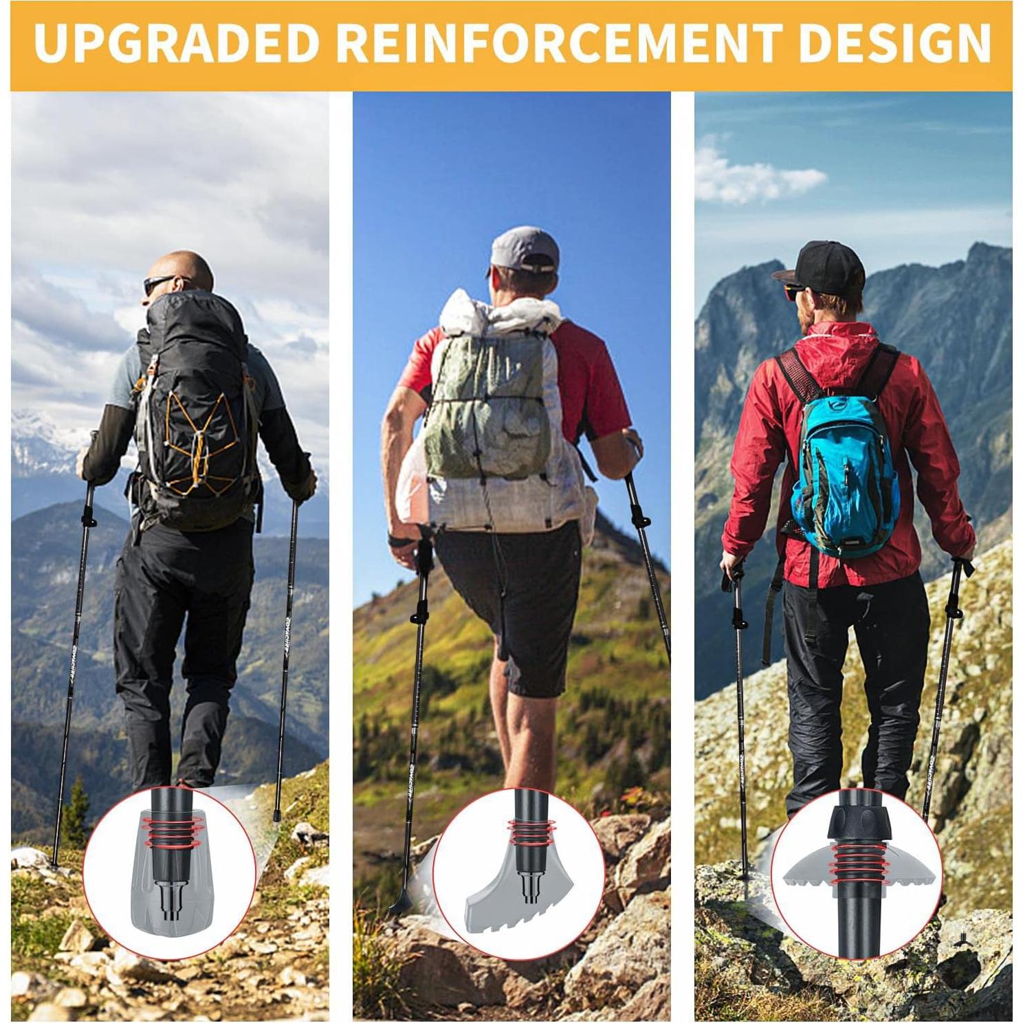 Bastones de Senderismo Covacure Plegables Aluminio 7075 100-120cm