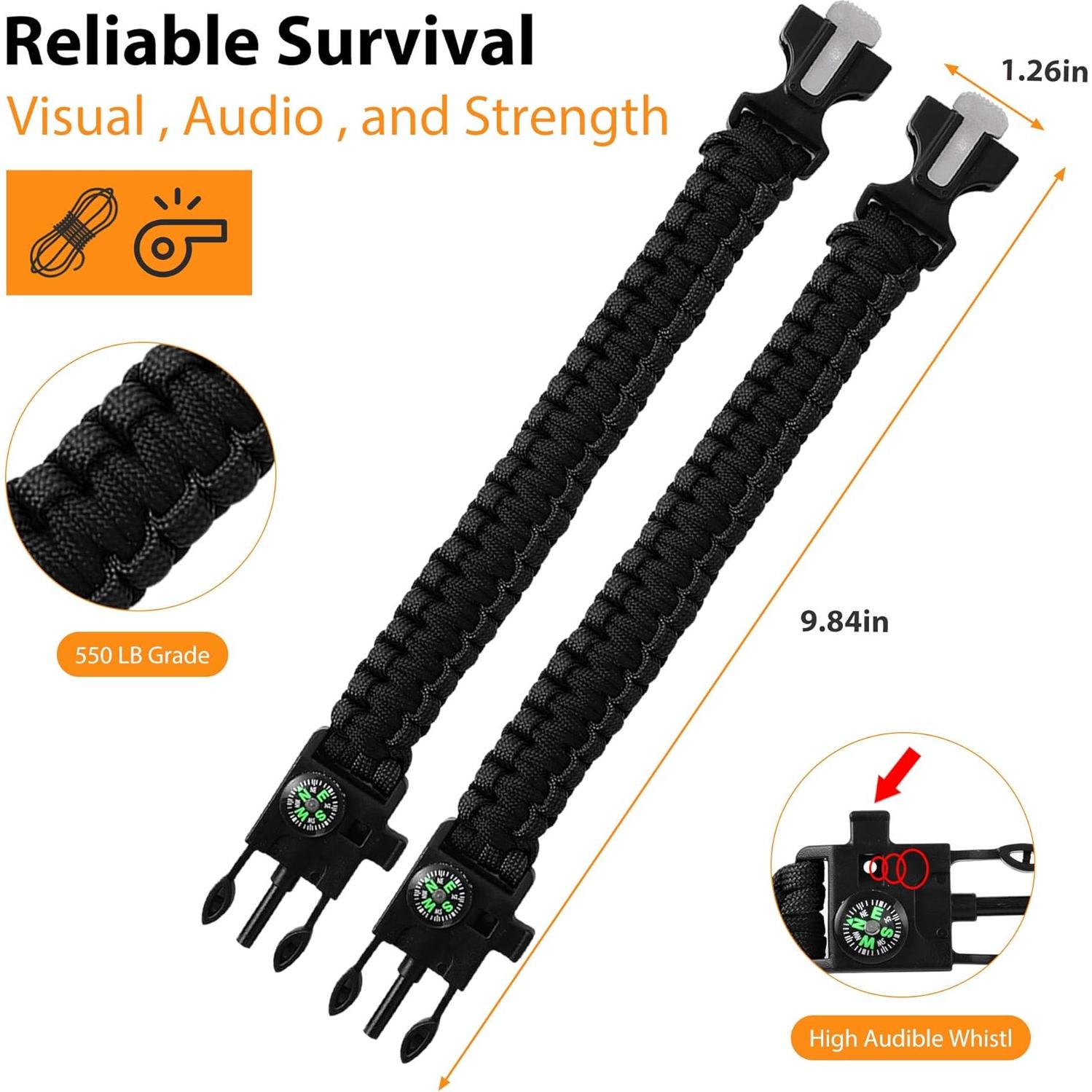 Pulsera de Supervivencia Oadnfa 5-en-1 para Hombres