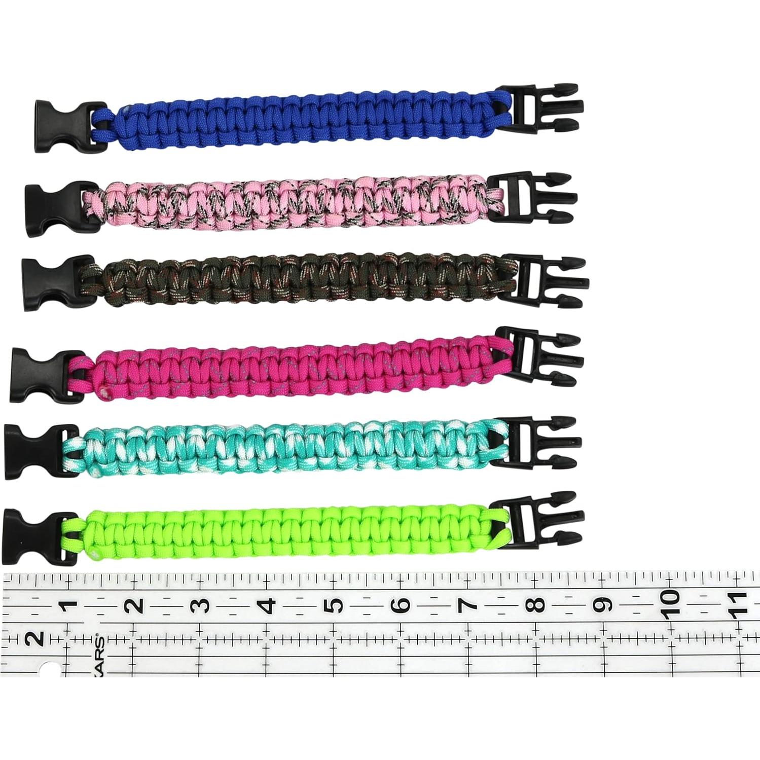 Pulseras de Supervivencia Paracord Iconikal 12-Pack 20-22 cm