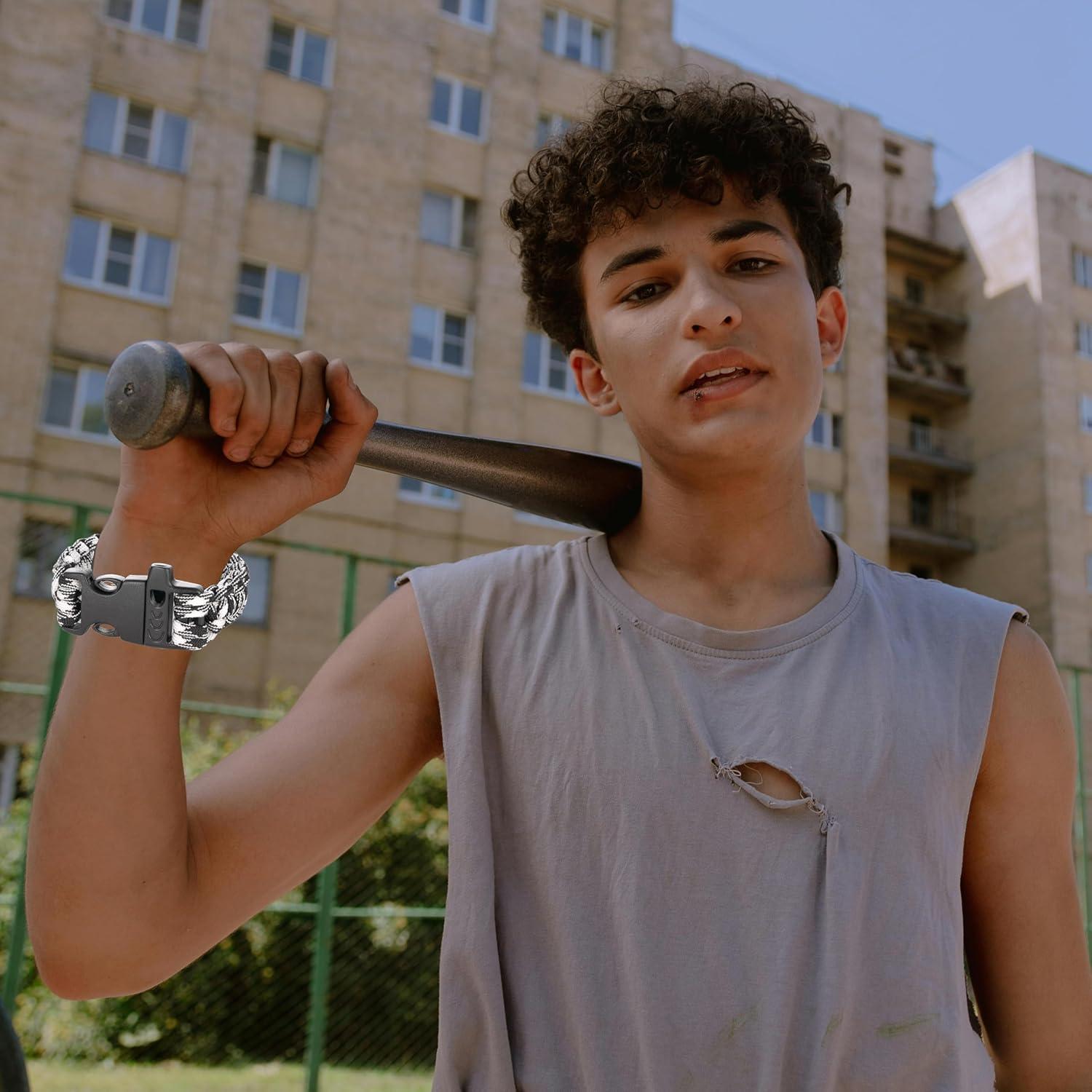 15 Pulseras Paracord de Supervivencia para Niños y Hombres