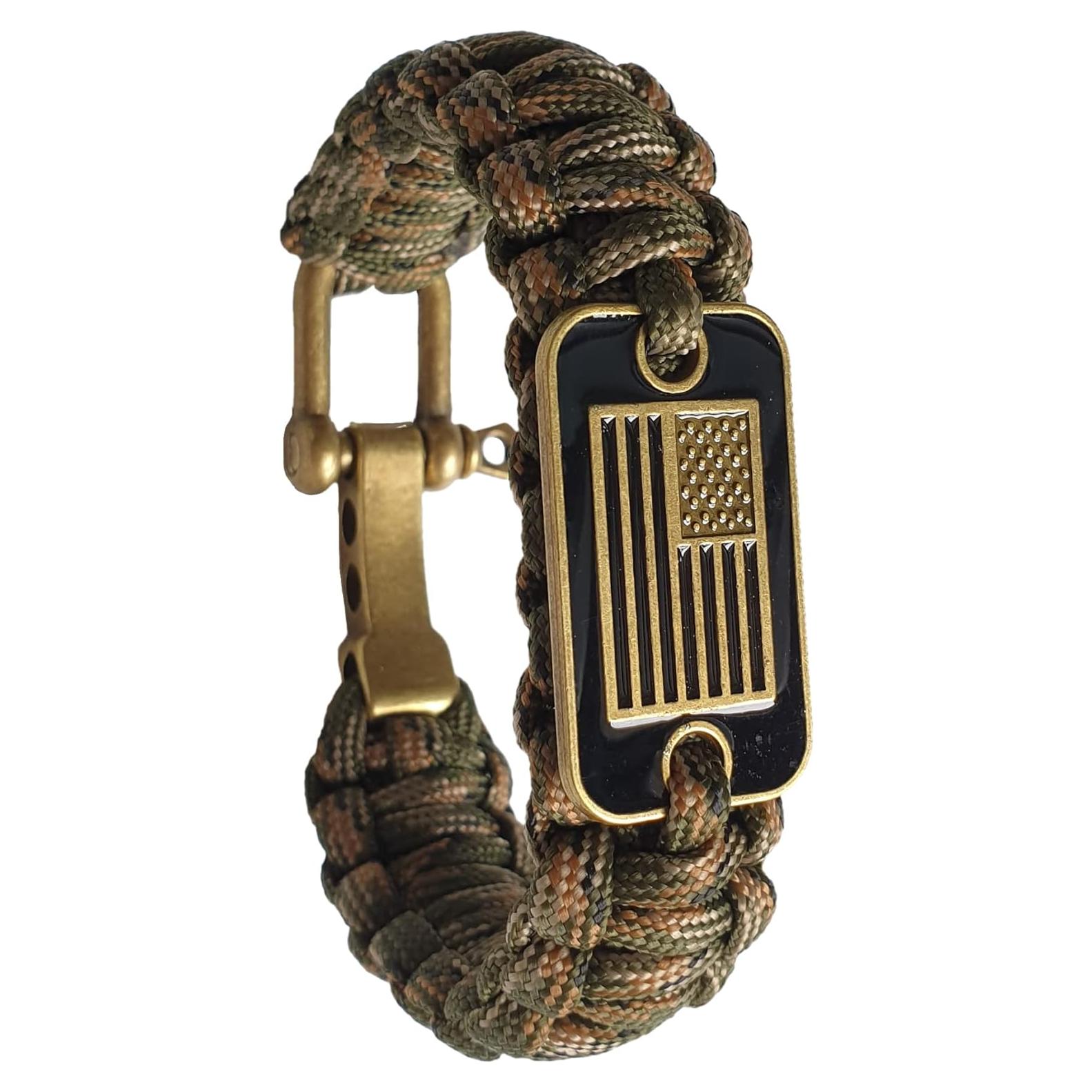 Pulsera Táctica de Supervivencia VAYOBOO Camuflaje Verde L