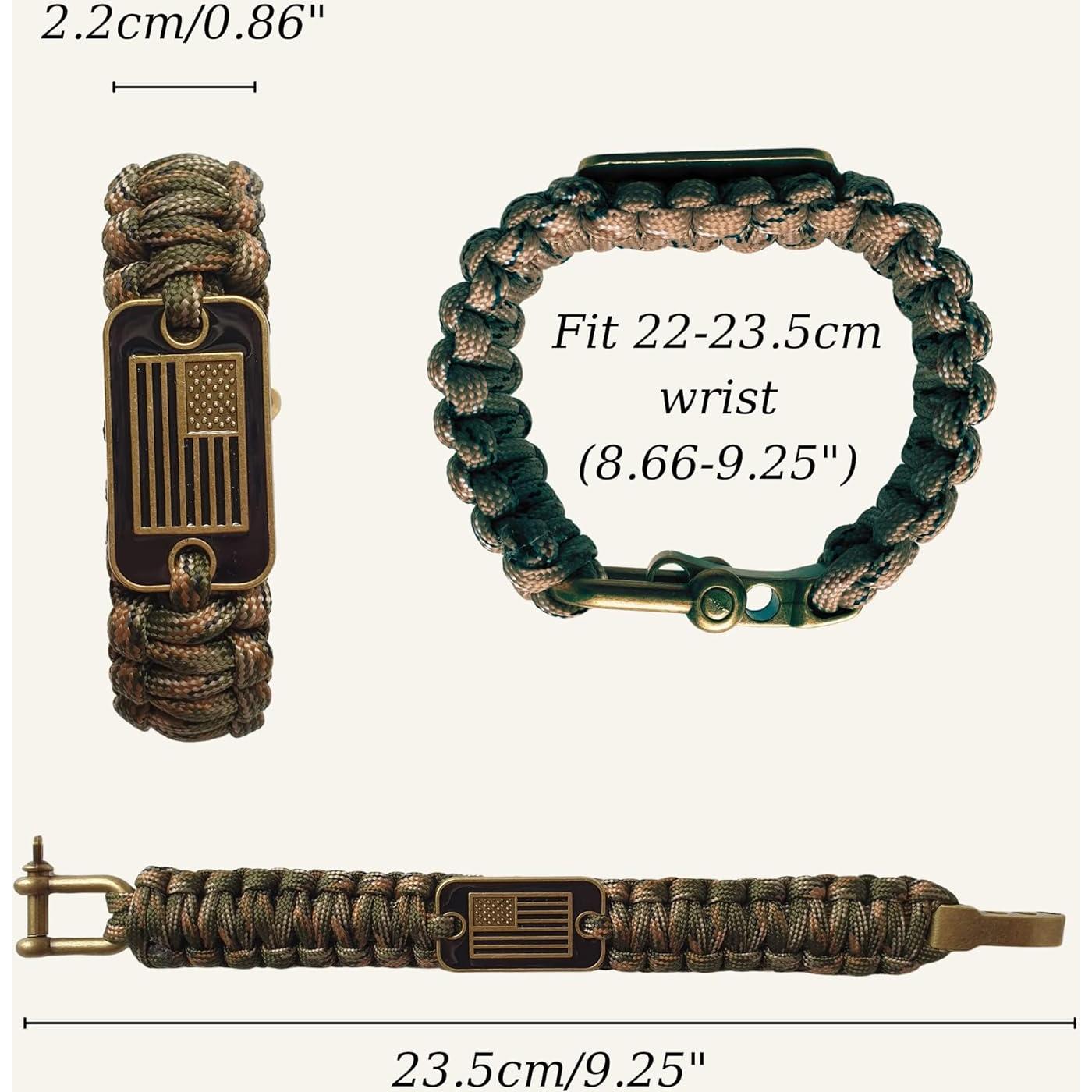 Pulsera Táctica de Supervivencia VAYOBOO Camuflaje Verde L