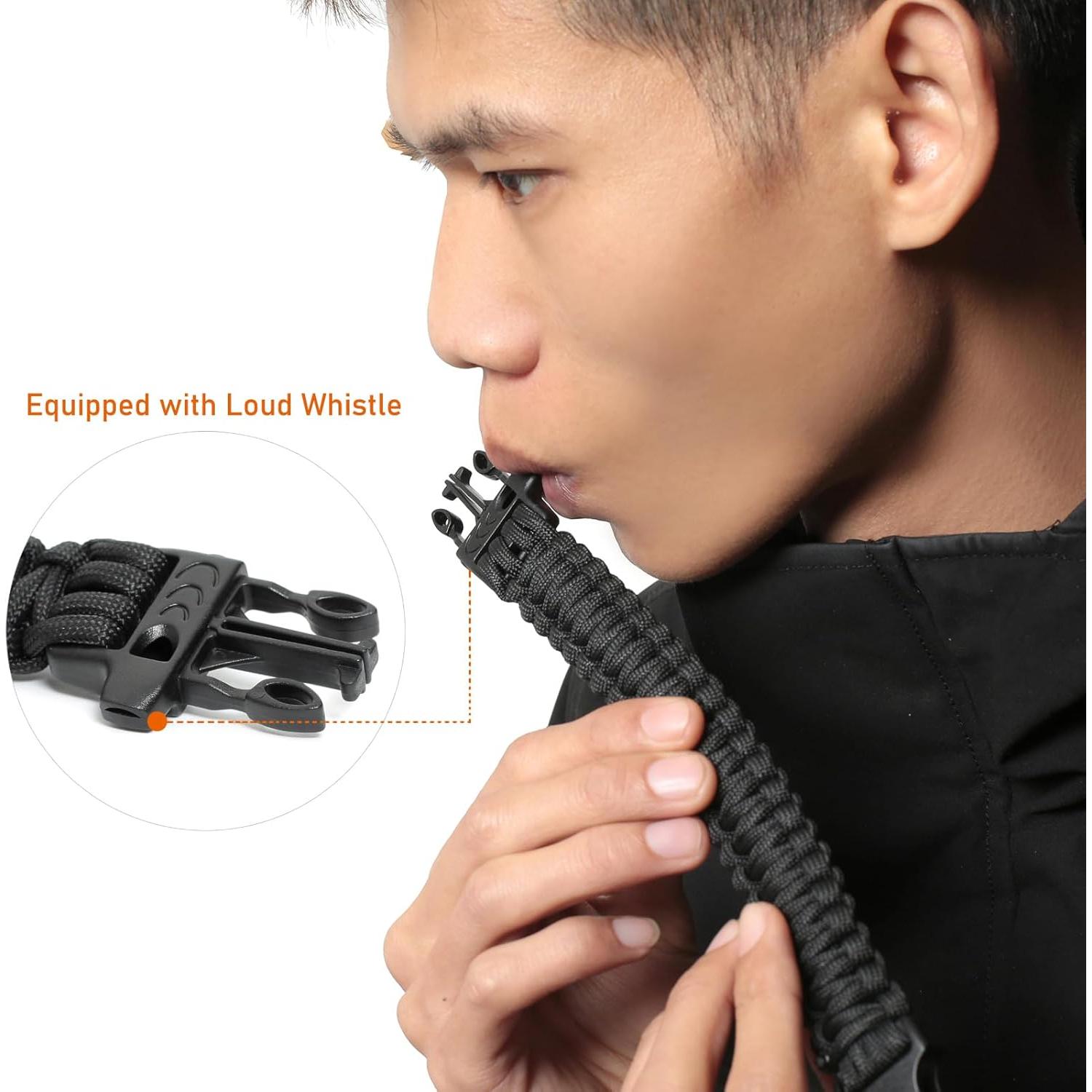 Paquete de 3 Pulseras de Supervivencia Paracord Lemubeane 24.6 cm