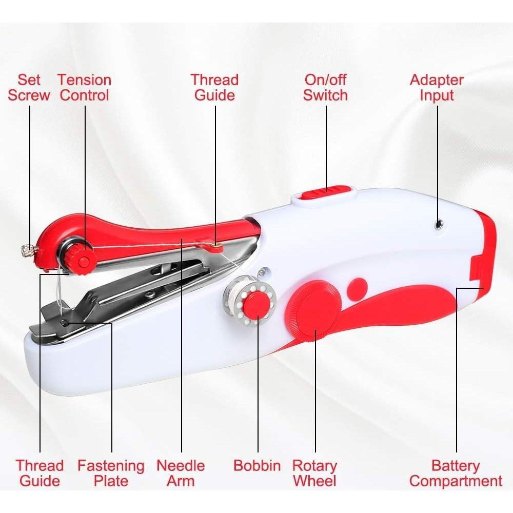 Handheld Sewing Machine, Mini Portable Electric Sewing Machine for Beginners Adult, Easy to Use and Fast Stitch Suitable for Clothes,Fabrics, Cutains,DIY Home Travel