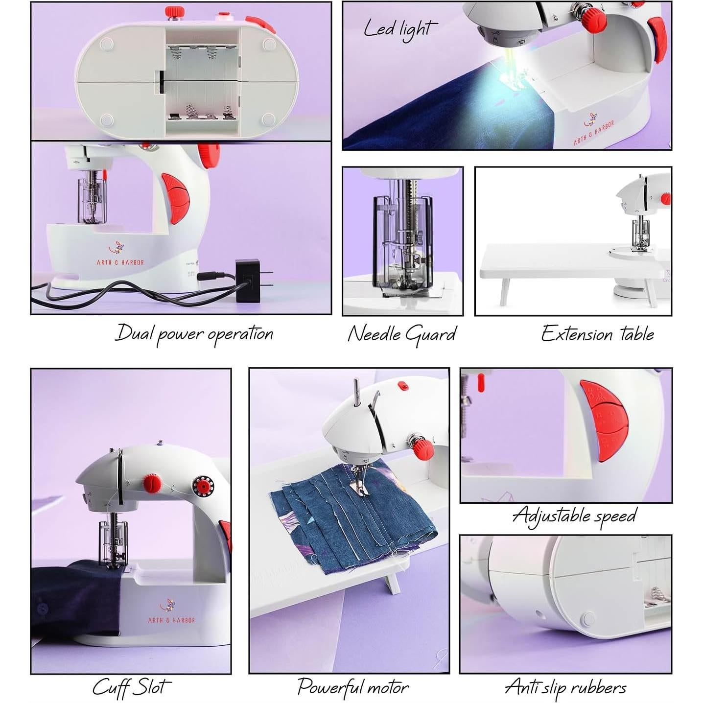 Mini Máquina de Coser Portátil Hearth & Harbor 0.91 kg