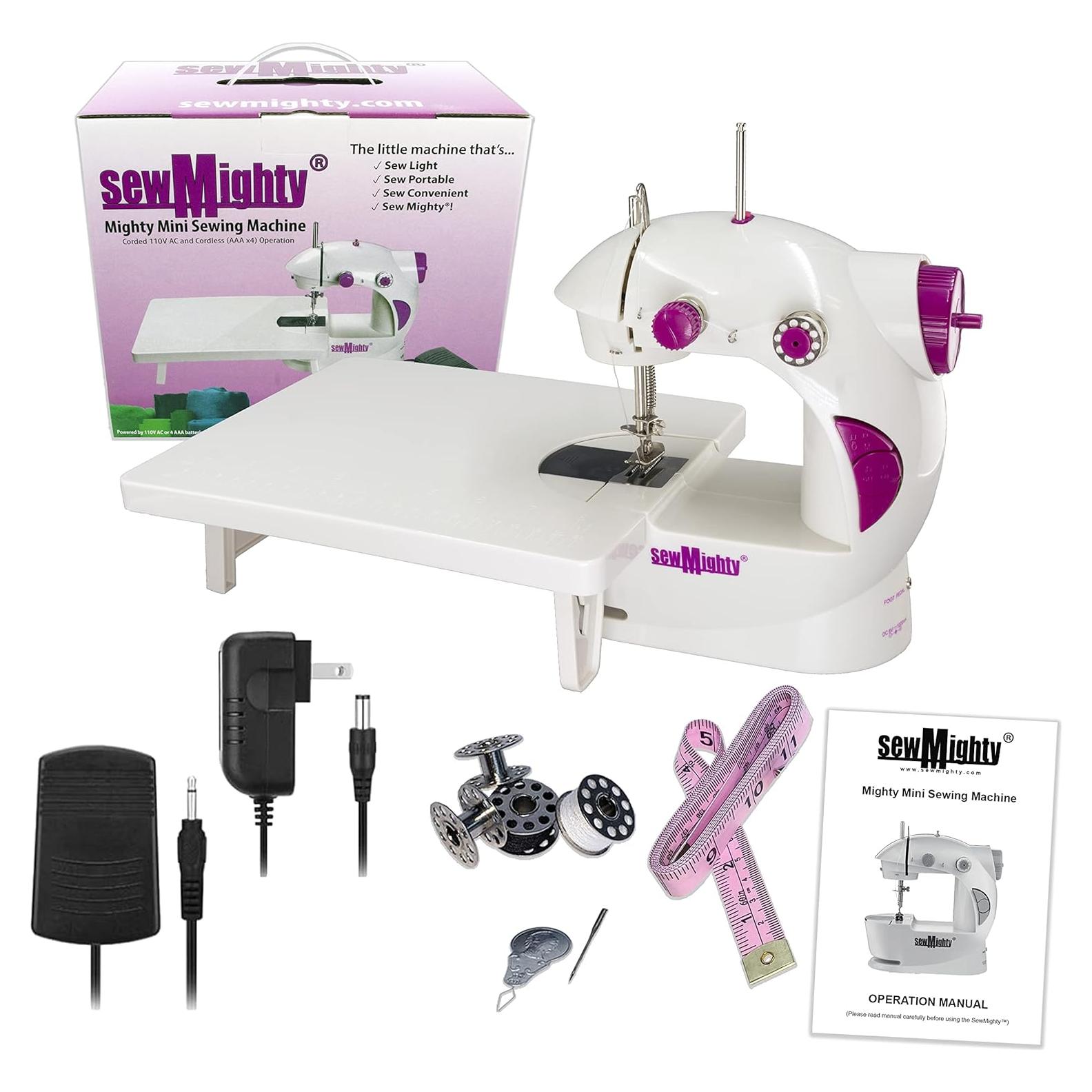 Mini Máquina de Coser Portátil Sew Mighty - Doble Velocidad, 400g