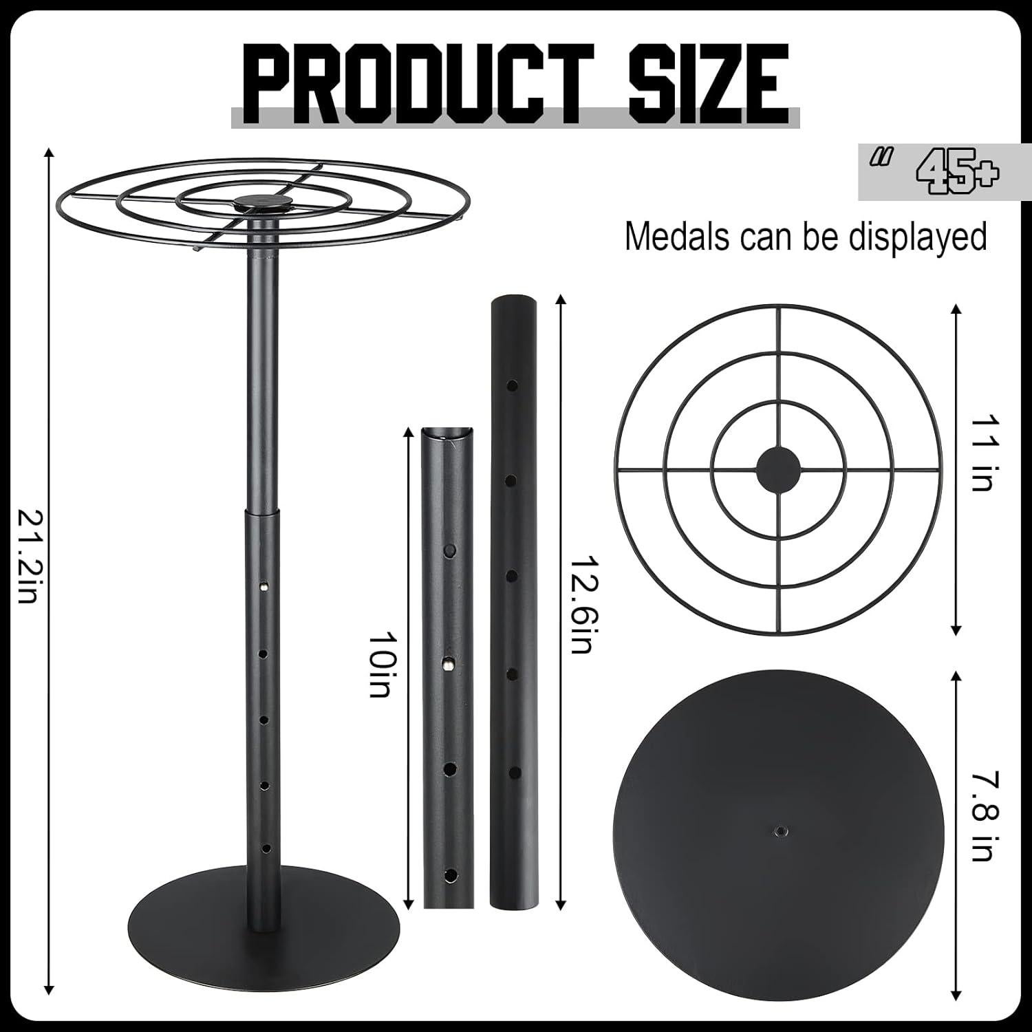 Soporte para Medallas Shimeyao Ajustable 53.84 cm Rotativo