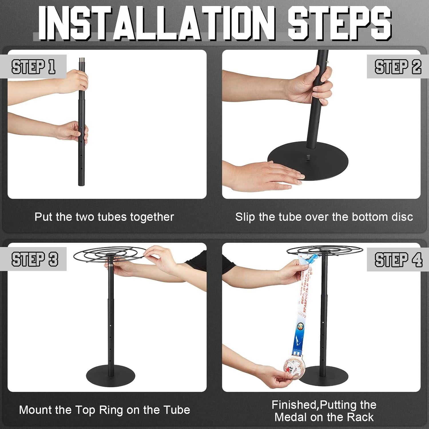Soporte para Medallas Shimeyao Ajustable 53.84 cm Rotativo