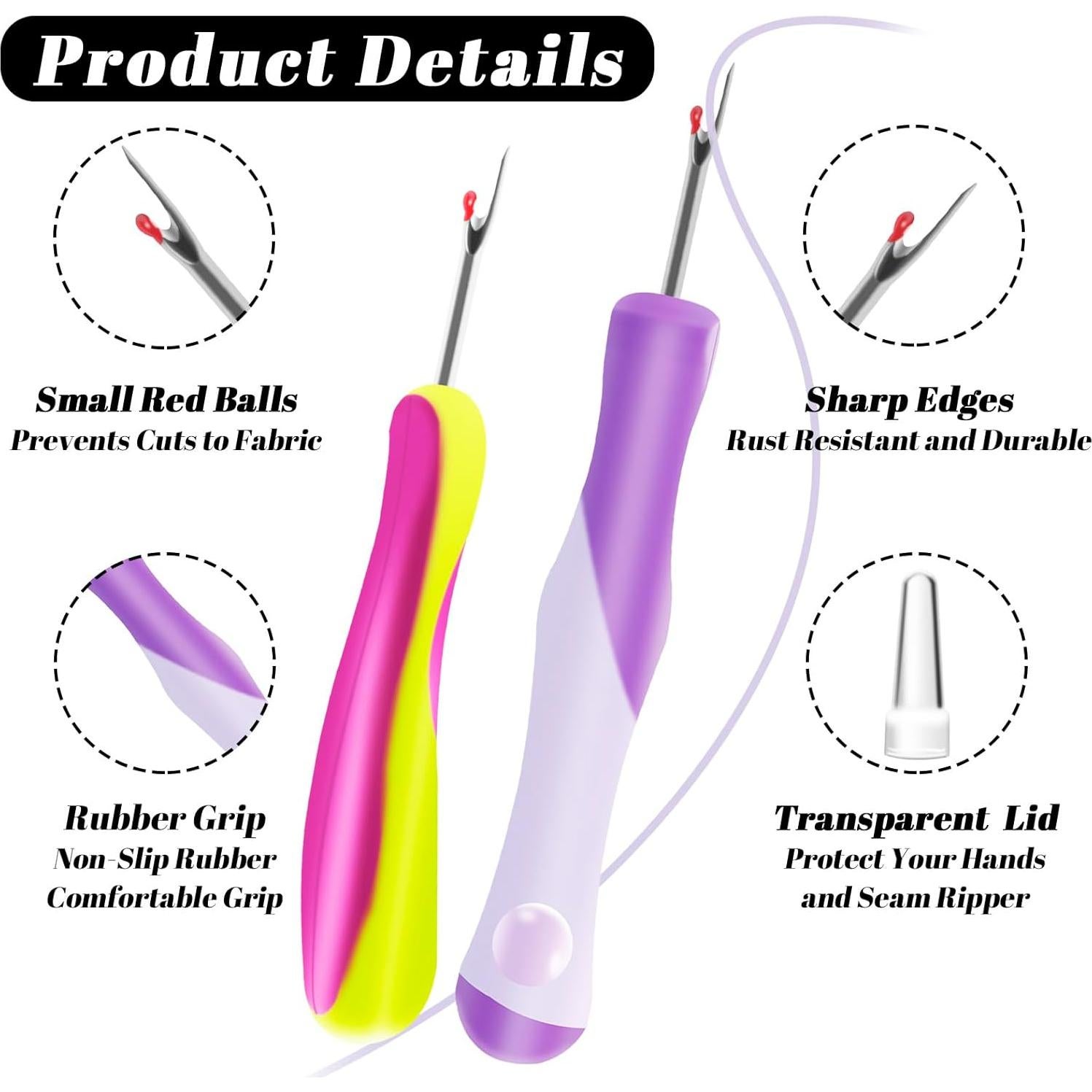 Desgarradores de Costura Aecsze 2 Pcs 13.2 cm Morado Verde