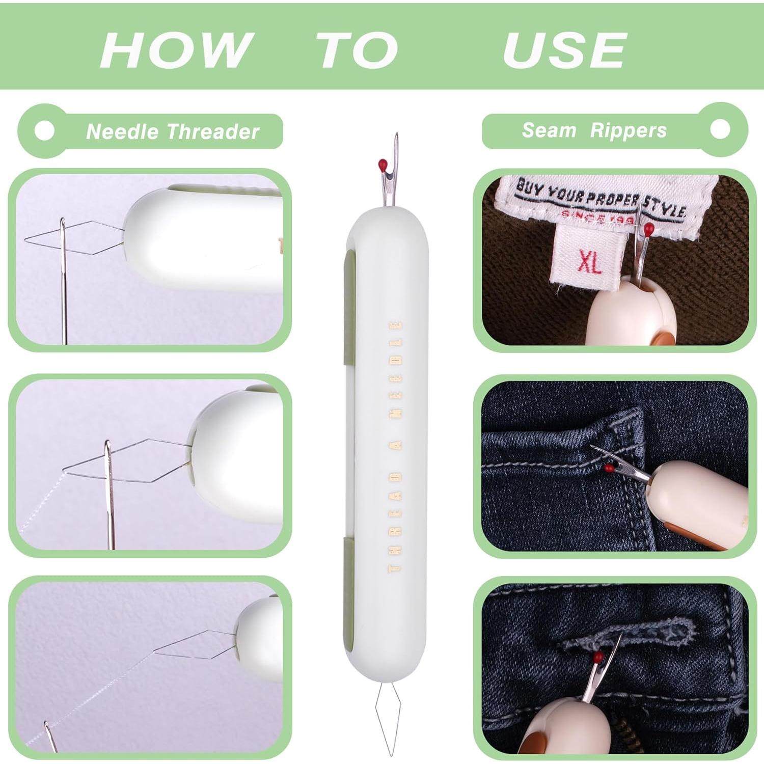 Desgarradores de Costura 2-en-1 Meggy - Enhebrador y Removedor