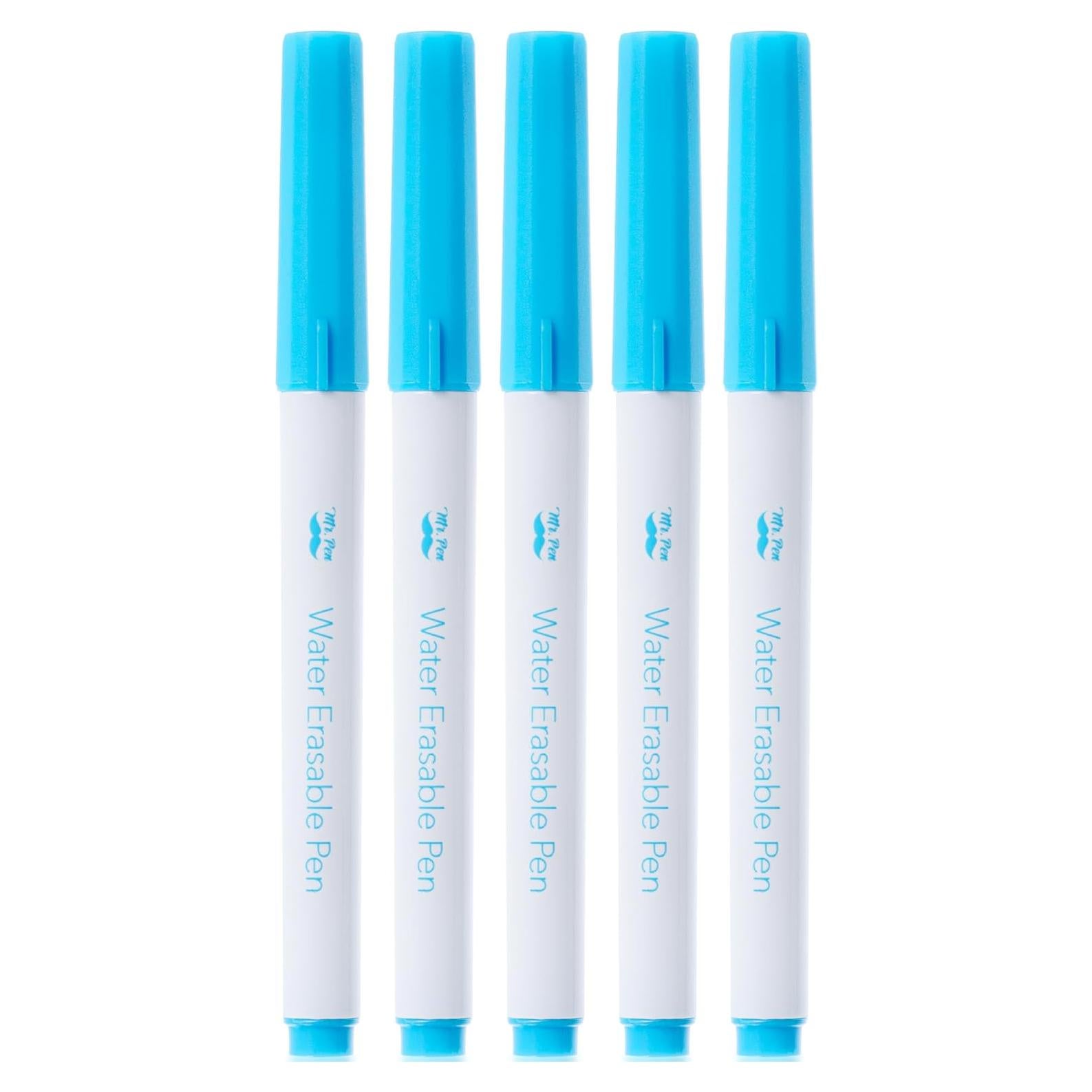 Marcadores de Tela Borrables Mr. Pen - 5 Paquetes Azul