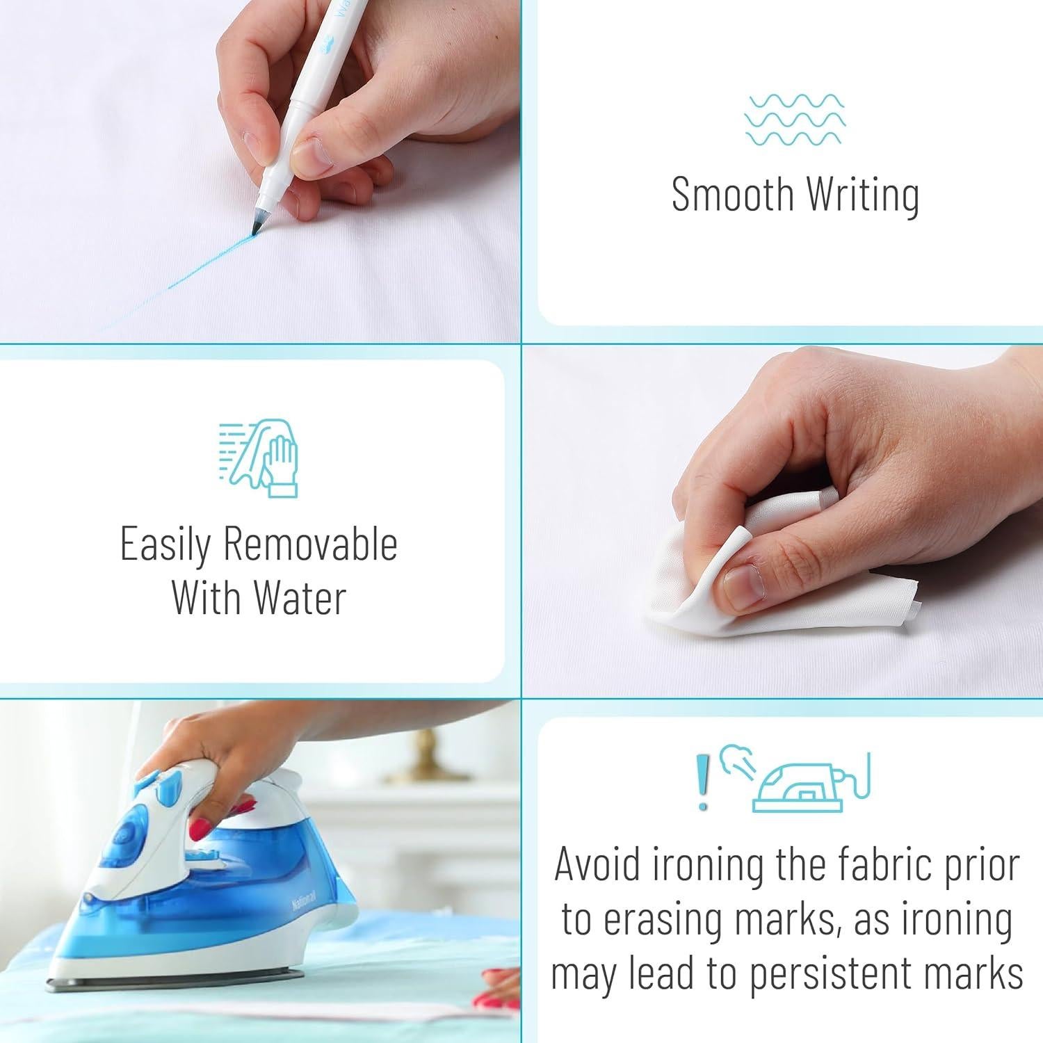 Marcadores de Tela Borrables Mr. Pen - 5 Paquetes Azul