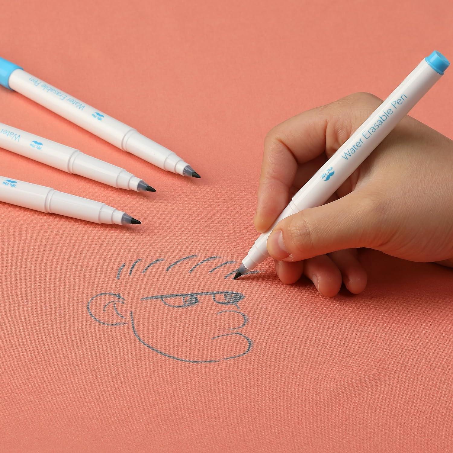 Marcadores de Tela Borrables Mr. Pen - 5 Paquetes Azul