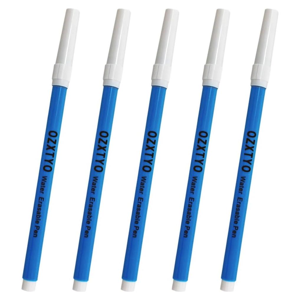 Marcadores de tela lavables OZXTYO, paquete de 5, azul