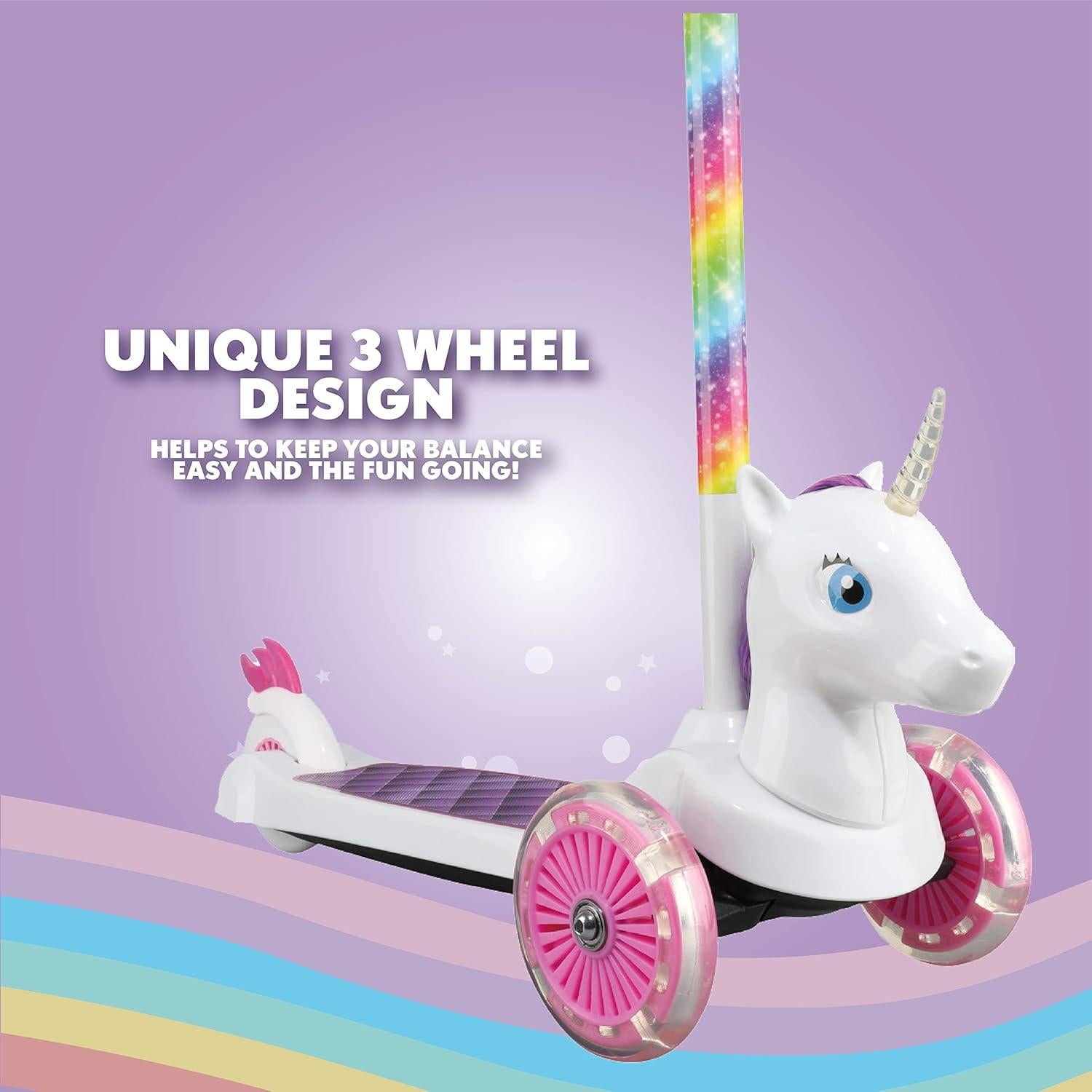 Scooter Infantil Voyager Unicornio 3 Ruedas Autobalanceado