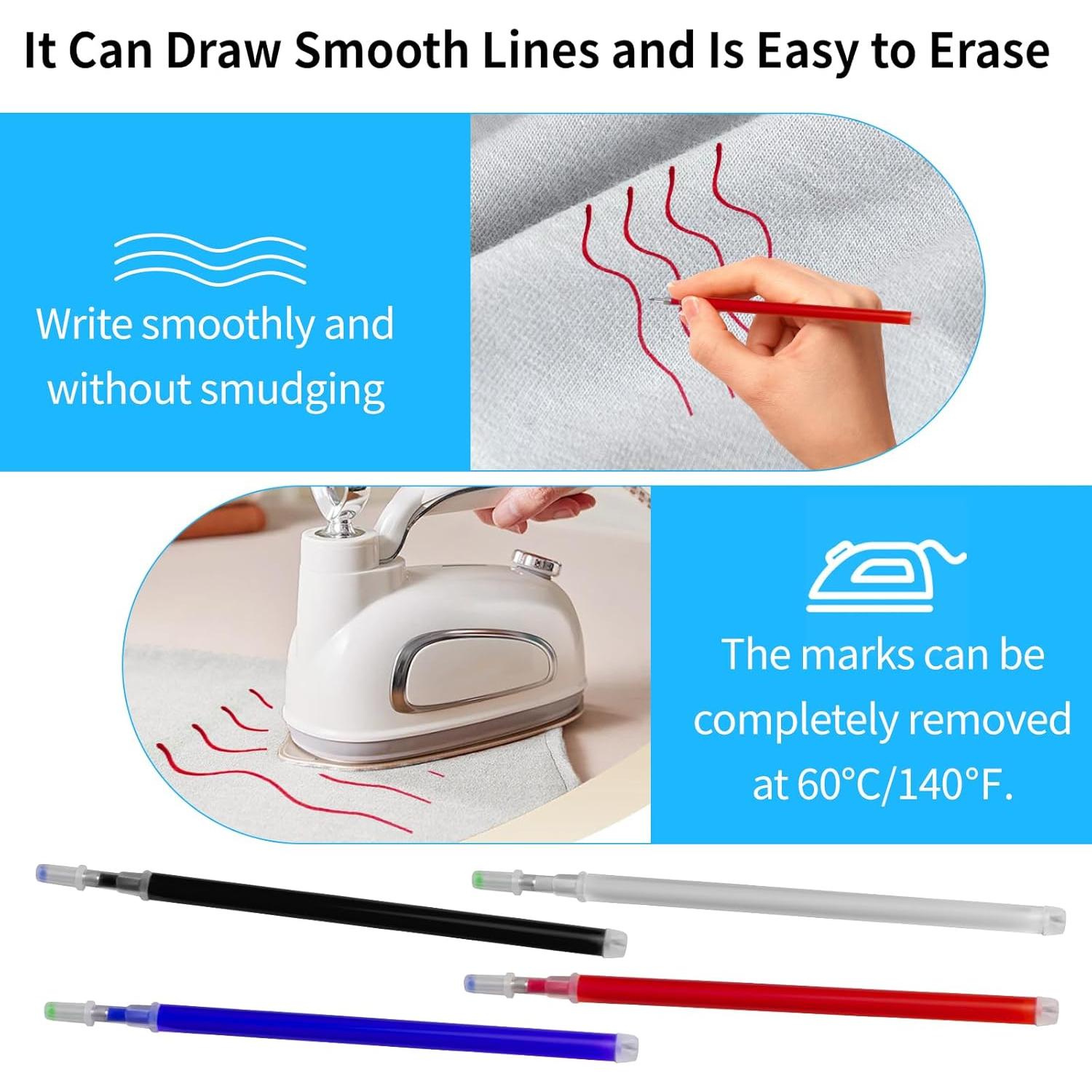 Juego de 12 Marcadores de Tela HOPKASE - Borrables y Lavables