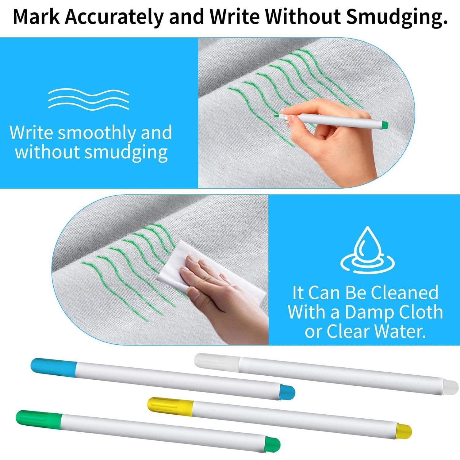 Juego de 12 Marcadores de Tela HOPKASE - Borrables y Lavables