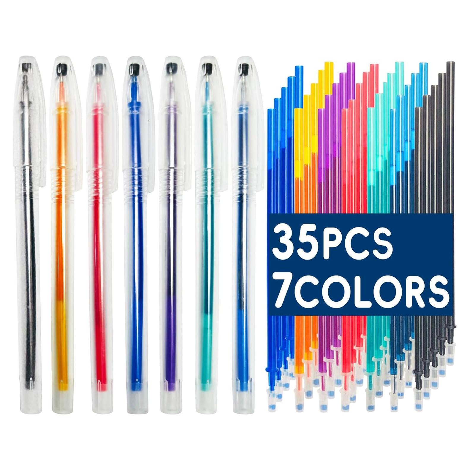 Bolígrafos Borrables por Calor Jauisus 7 Pcs con 35 Recargas