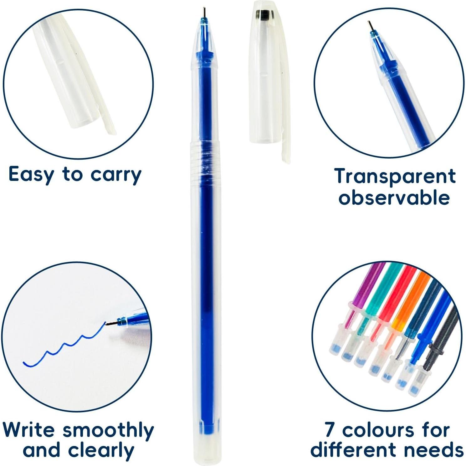 Bolígrafos Borrables por Calor Jauisus 7 Pcs con 35 Recargas