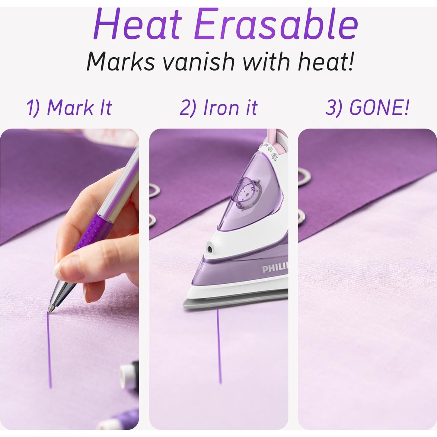 Marcadores Borrables por Calor Lange & König para Tela - 3 Recargas