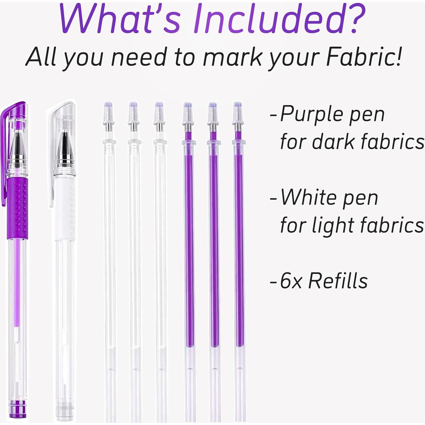 Marcadores Borrables por Calor Lange & König para Tela - 3 Recargas