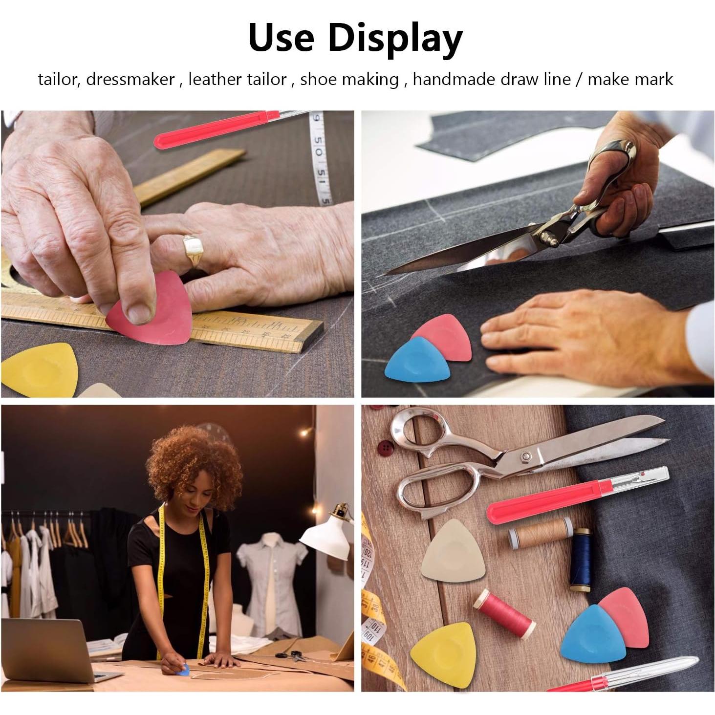 Kit de Costura CampTek - 10 Tizas, 4 Bolígrafos Borrables, 3 Lápices