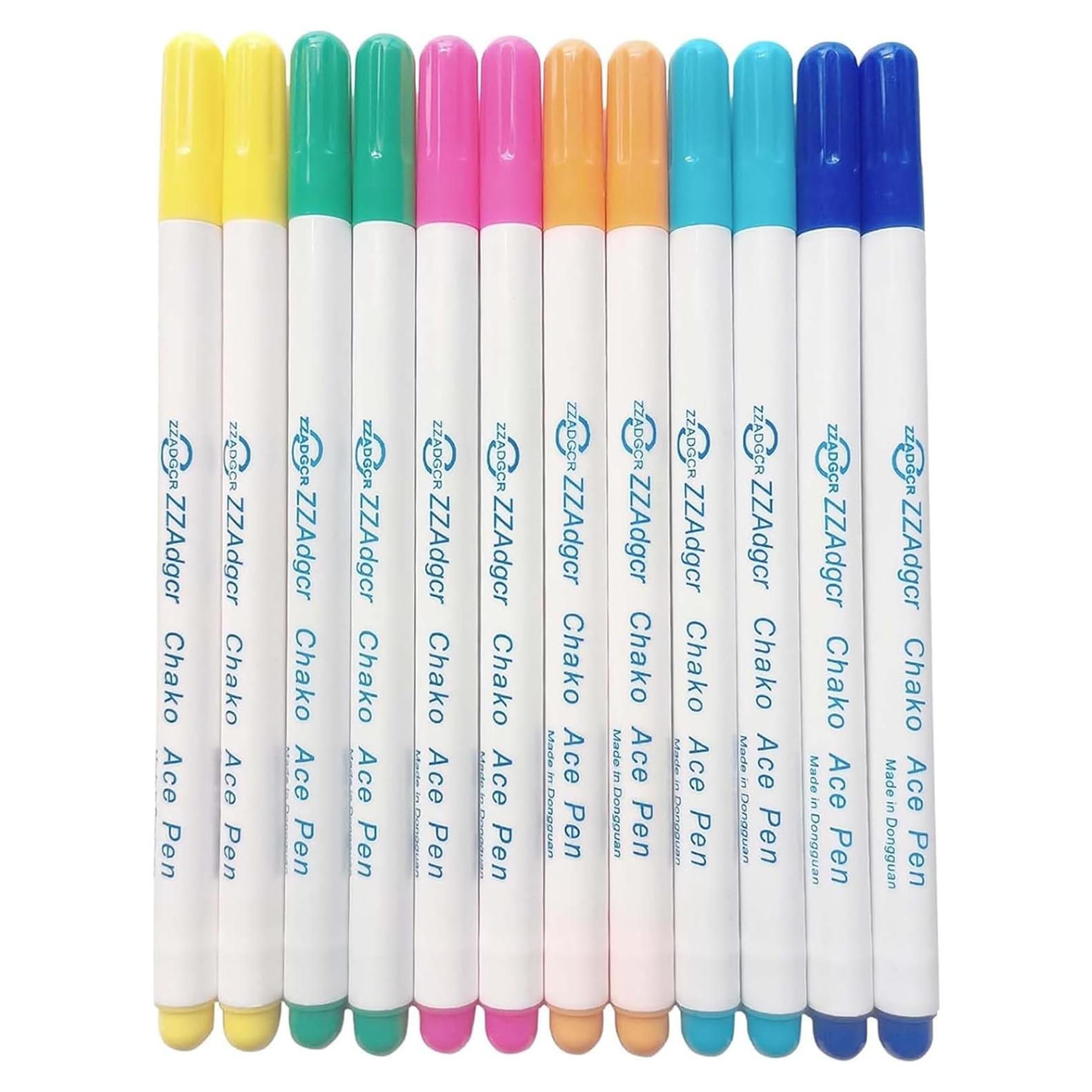 Juego de 12 Marcadores de Tela Borrables Dinggaogao 0.5-0.7mm