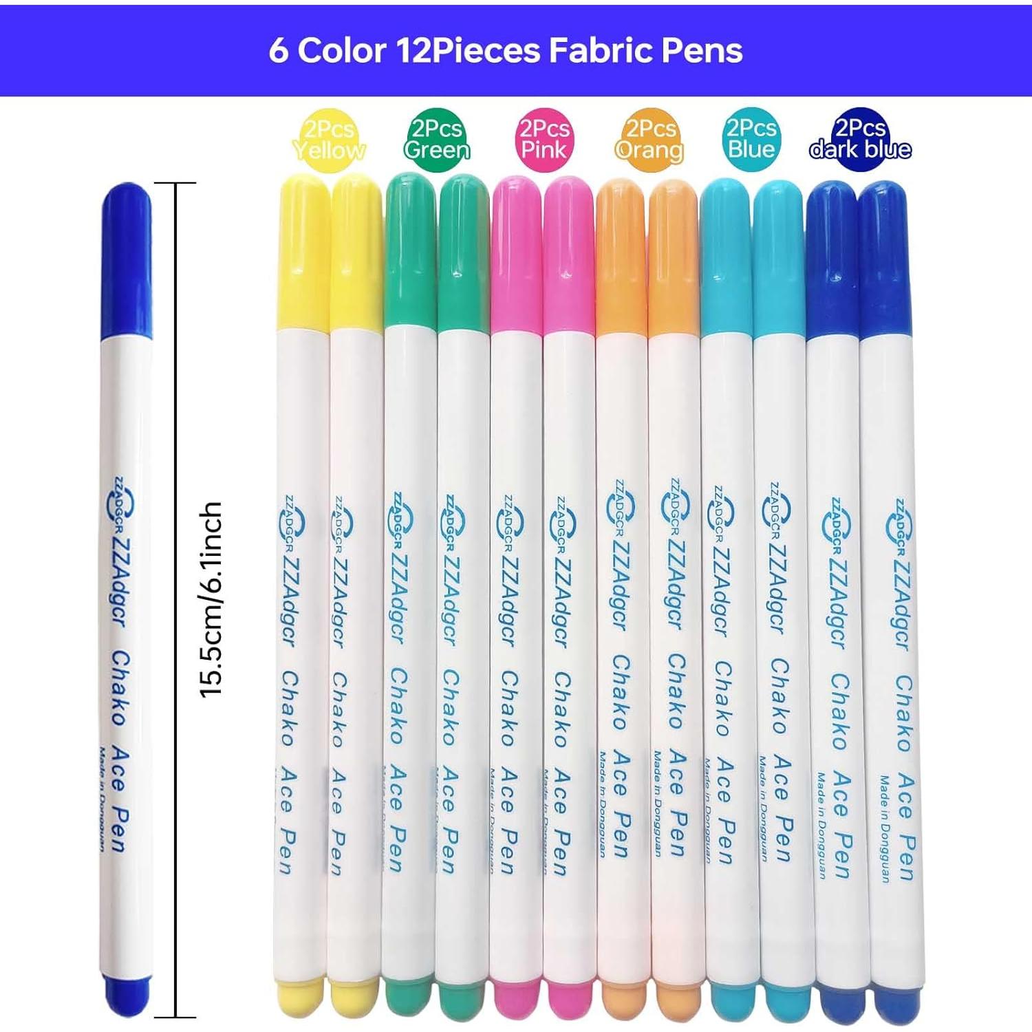 Juego de 12 Marcadores de Tela Borrables Dinggaogao 0.5-0.7mm