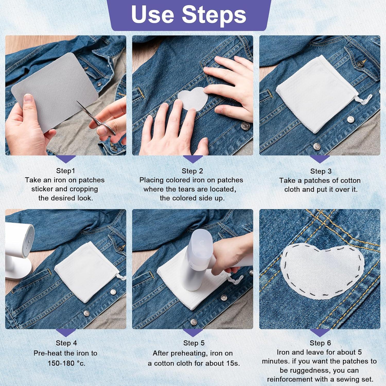 Kit de Parches Termoadhesivos Amrules 30 Piezas 12.4x9.4cm