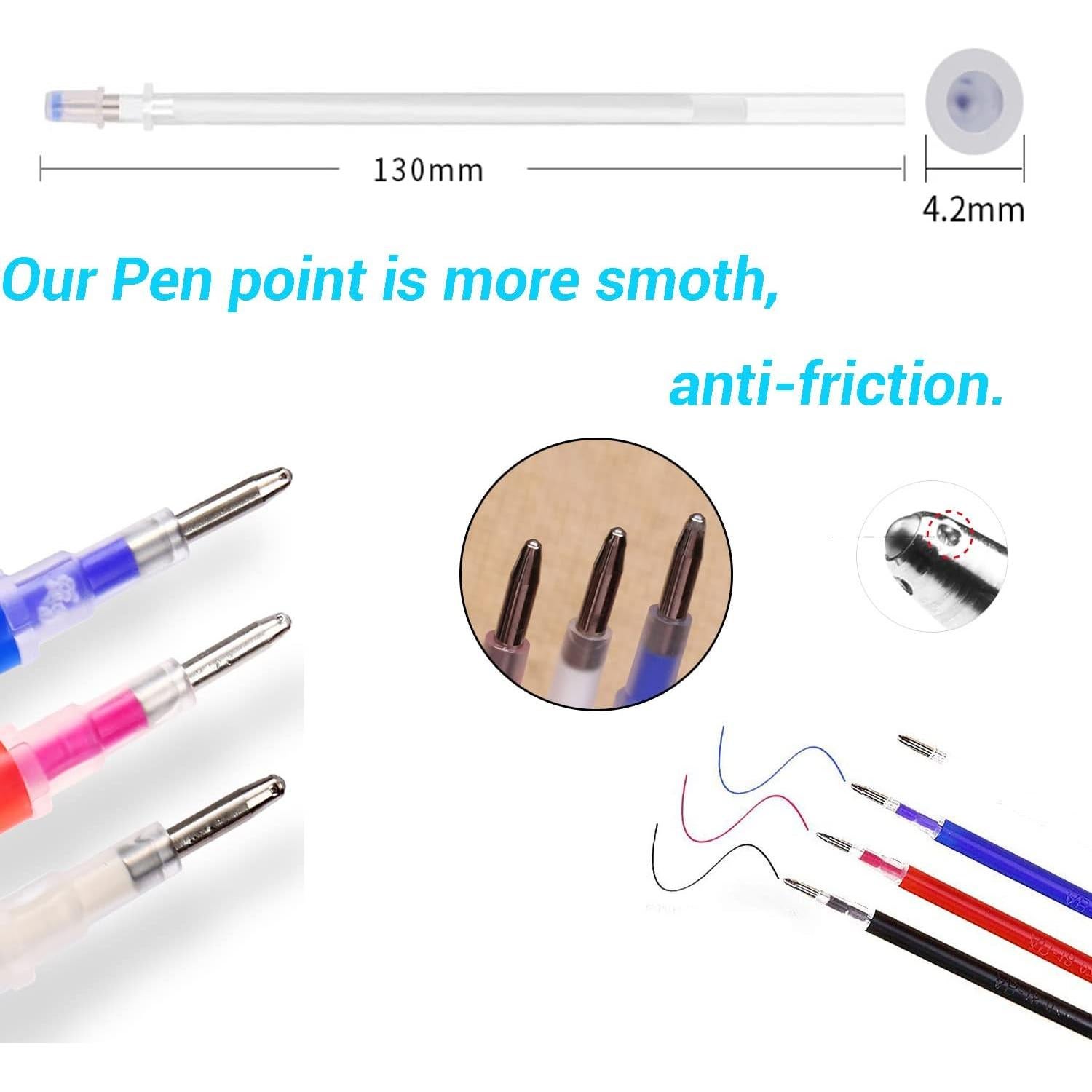 Bolígrafos Borrables por Calor IMEIJU con 20 Recargas Blancos