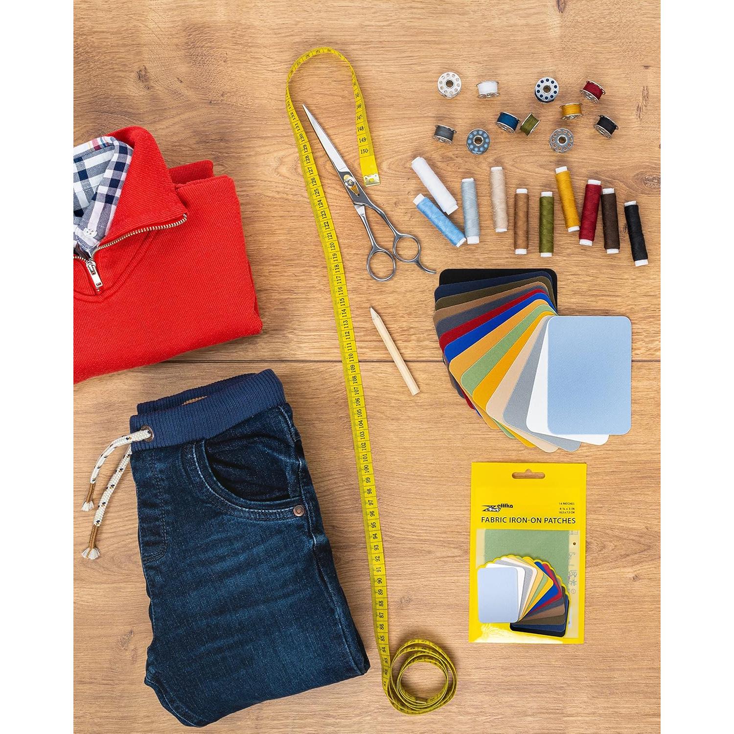 ZEFFFKA Kit de 14 Parches de Tela para Planchar 100% Algodón