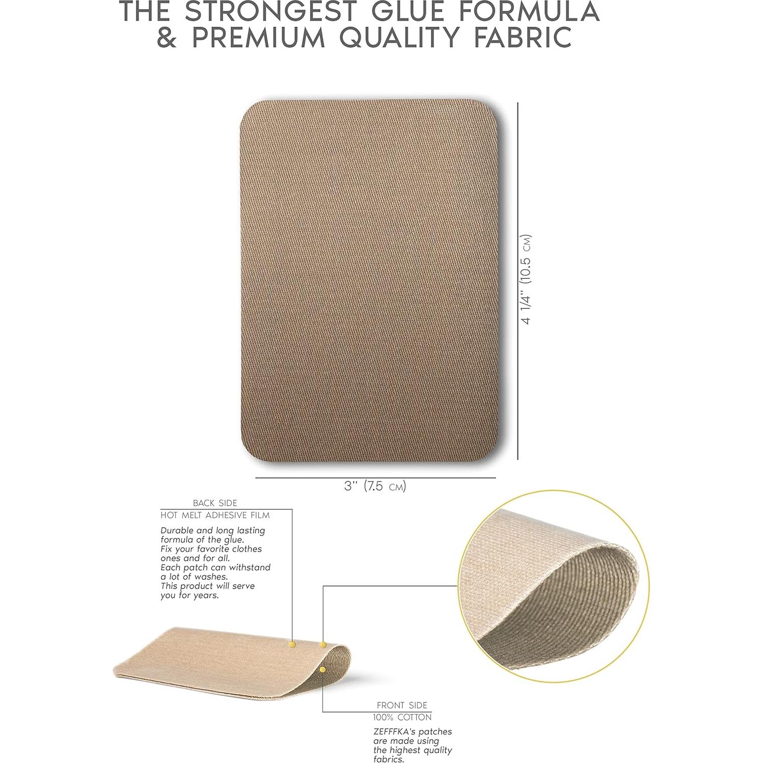 Parches de Tela ZEFFFKA 12 Piezas 100% Algodón 7.5x10.5 cm