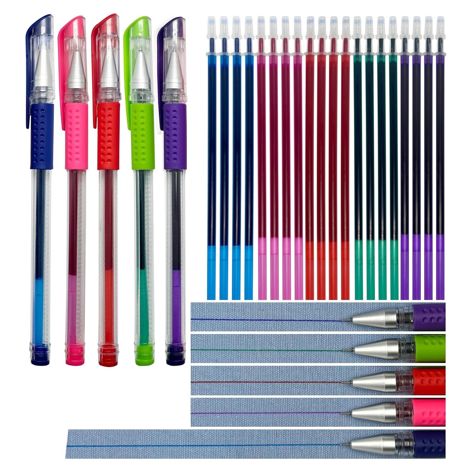 5 Marcadores de Tela Borrables Dinggaogao 0.5mm 5 Colores