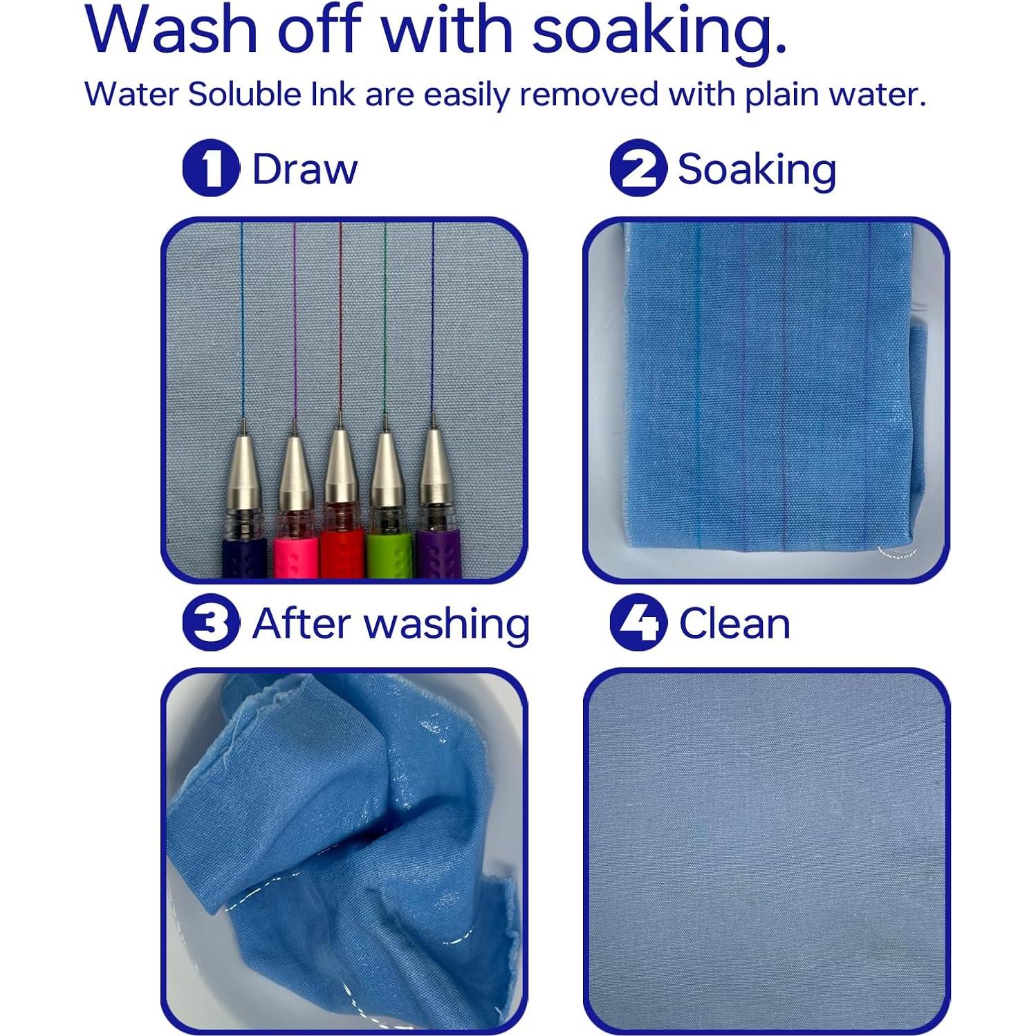 5 Marcadores de Tela Borrables Dinggaogao 0.5mm 5 Colores