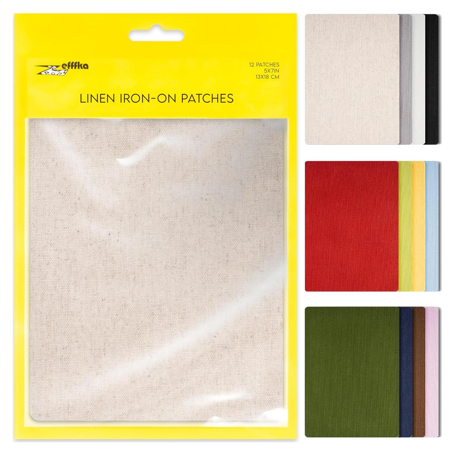 Kit de Parches de Lino para Planchar ZEFFFKA - 12 Unidades 12.7x17.8cm