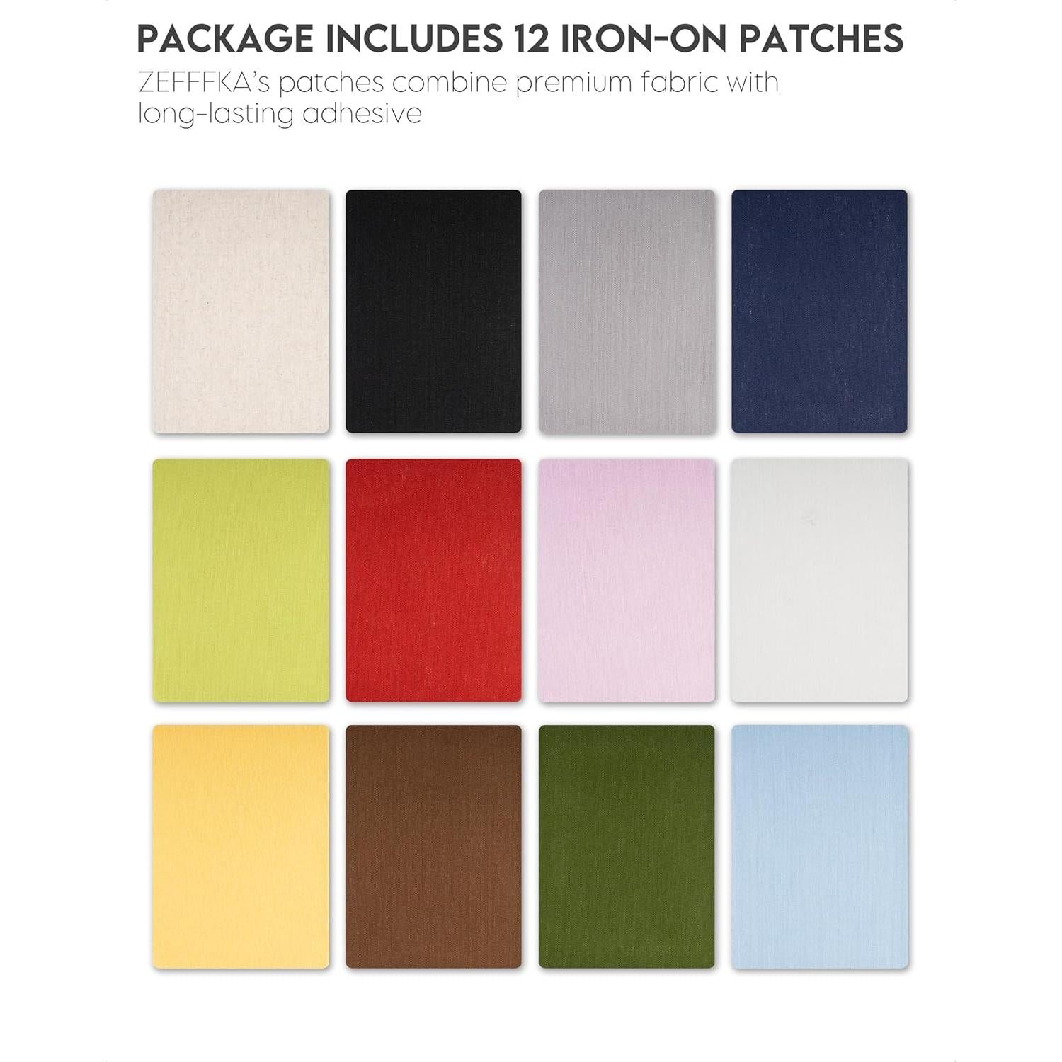 Kit de Parches de Lino para Planchar ZEFFFKA - 12 Unidades 12.7x17.8cm