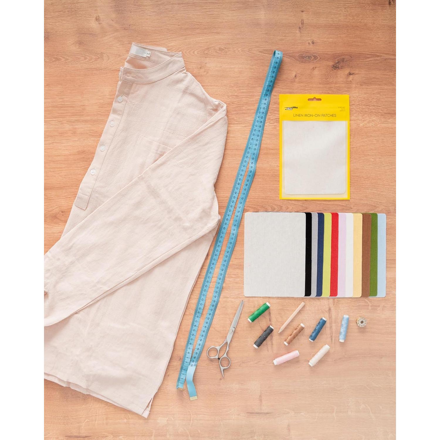 Kit de Parches de Lino para Planchar ZEFFFKA - 12 Unidades 12.7x17.8cm