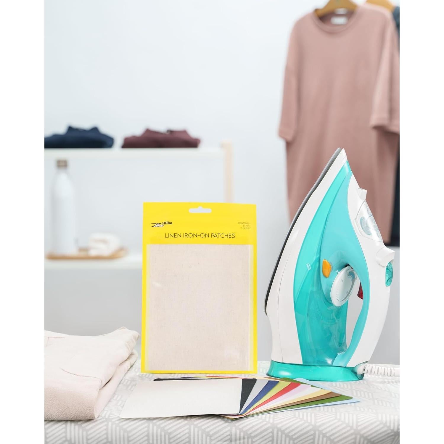 Kit de Parches de Lino para Planchar ZEFFFKA - 12 Unidades 12.7x17.8cm