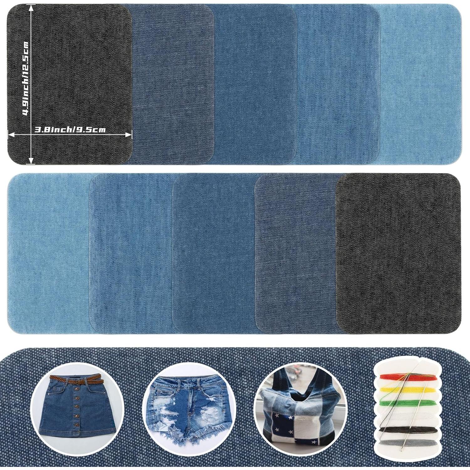 Parches de Algodón MAQIHAN para Jeans - 10 PCS 9.7x12.4 cm
