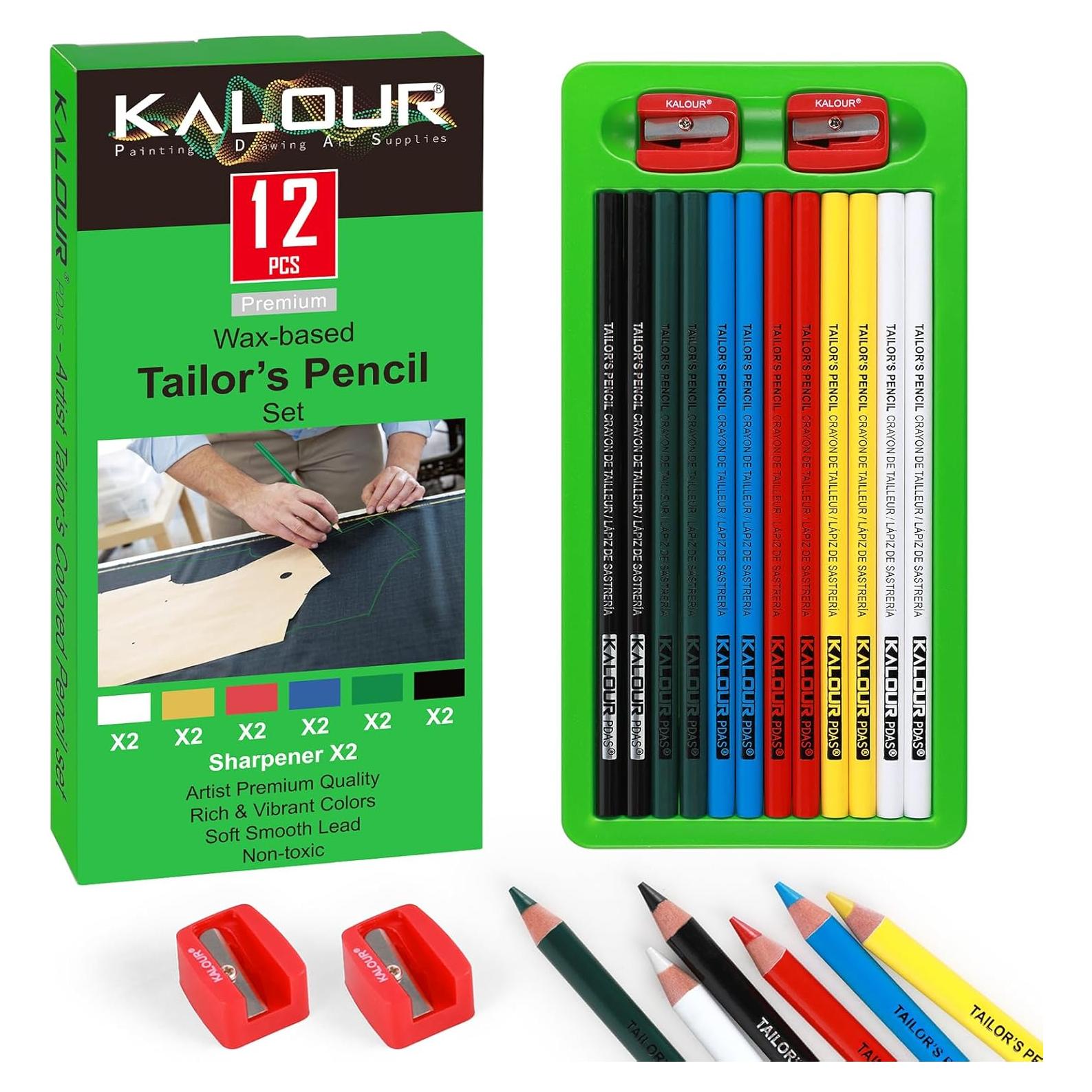 Juego de Lápices de Sastre KALOUR 12 PCS Solubles en Agua