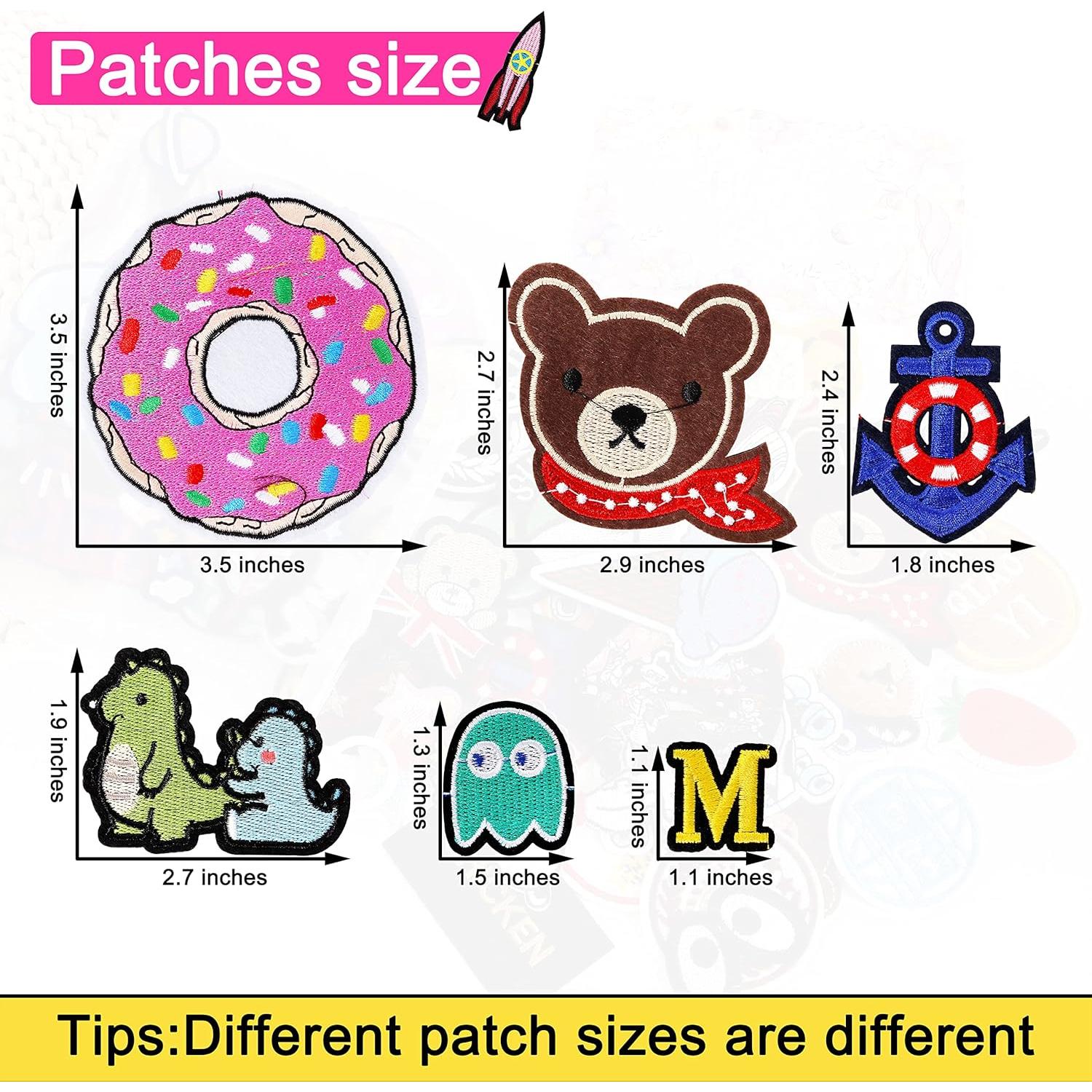 NICEVINYL 72 Parches Bordados Termoadhesivos Aleatorios