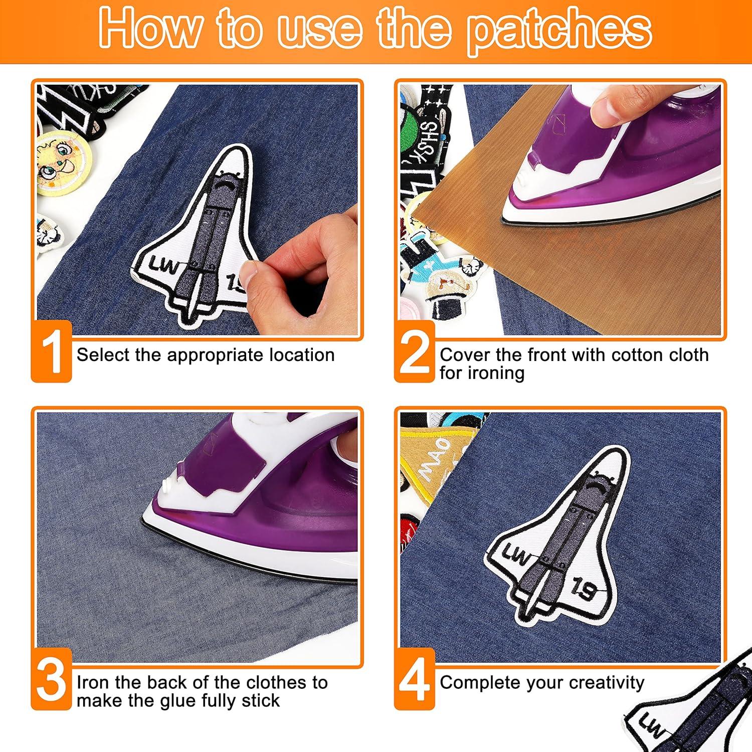 NICEVINYL 72 Parches Bordados Termoadhesivos Aleatorios