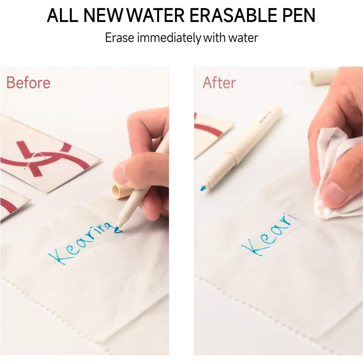 Bolígrafo Borrable KEARING EWW10 para Tela, Tinta Soluble