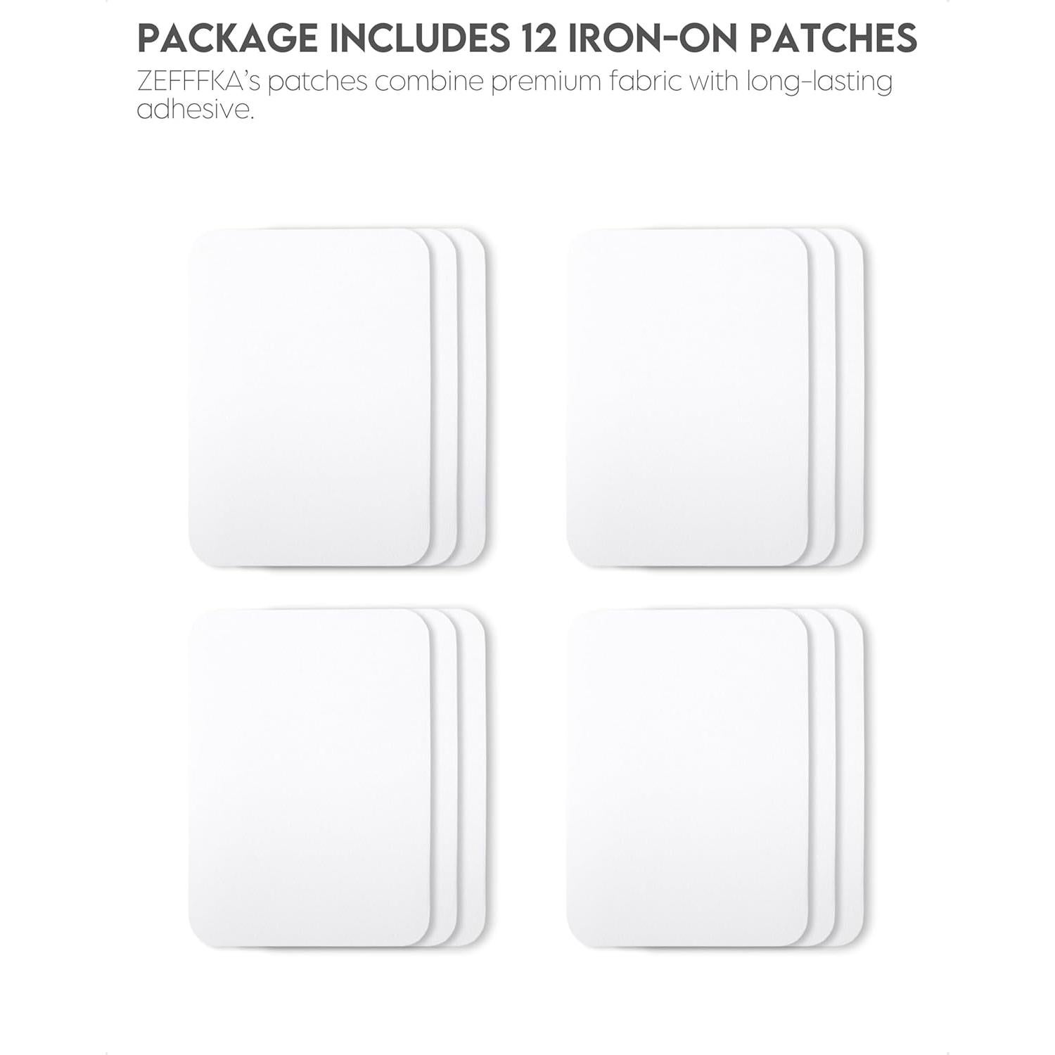 Parches de Tela para Planchar ZEFFFKA 12 Piezas 100% Algodón