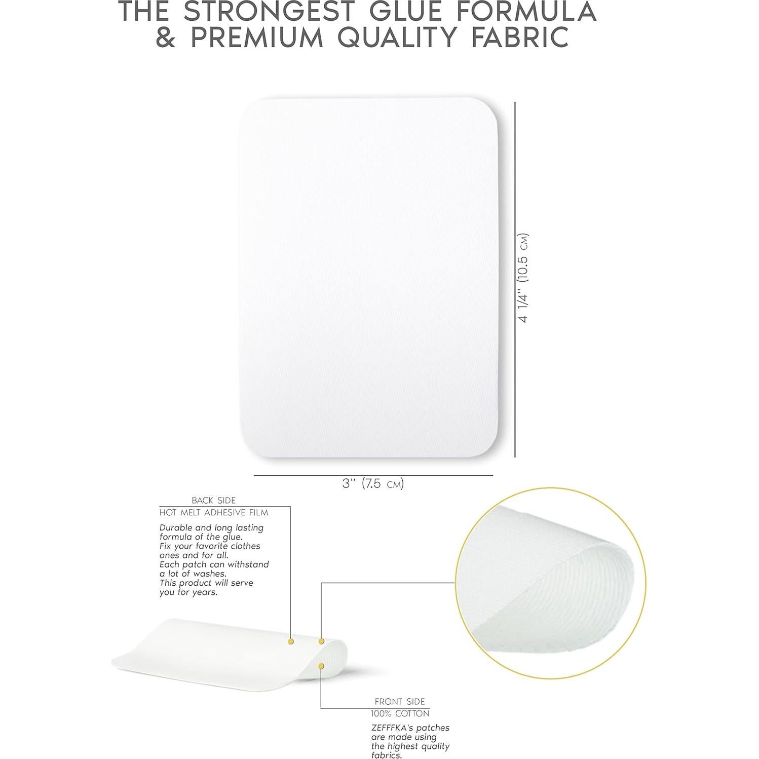 Parches de Tela para Planchar ZEFFFKA 12 Piezas 100% Algodón