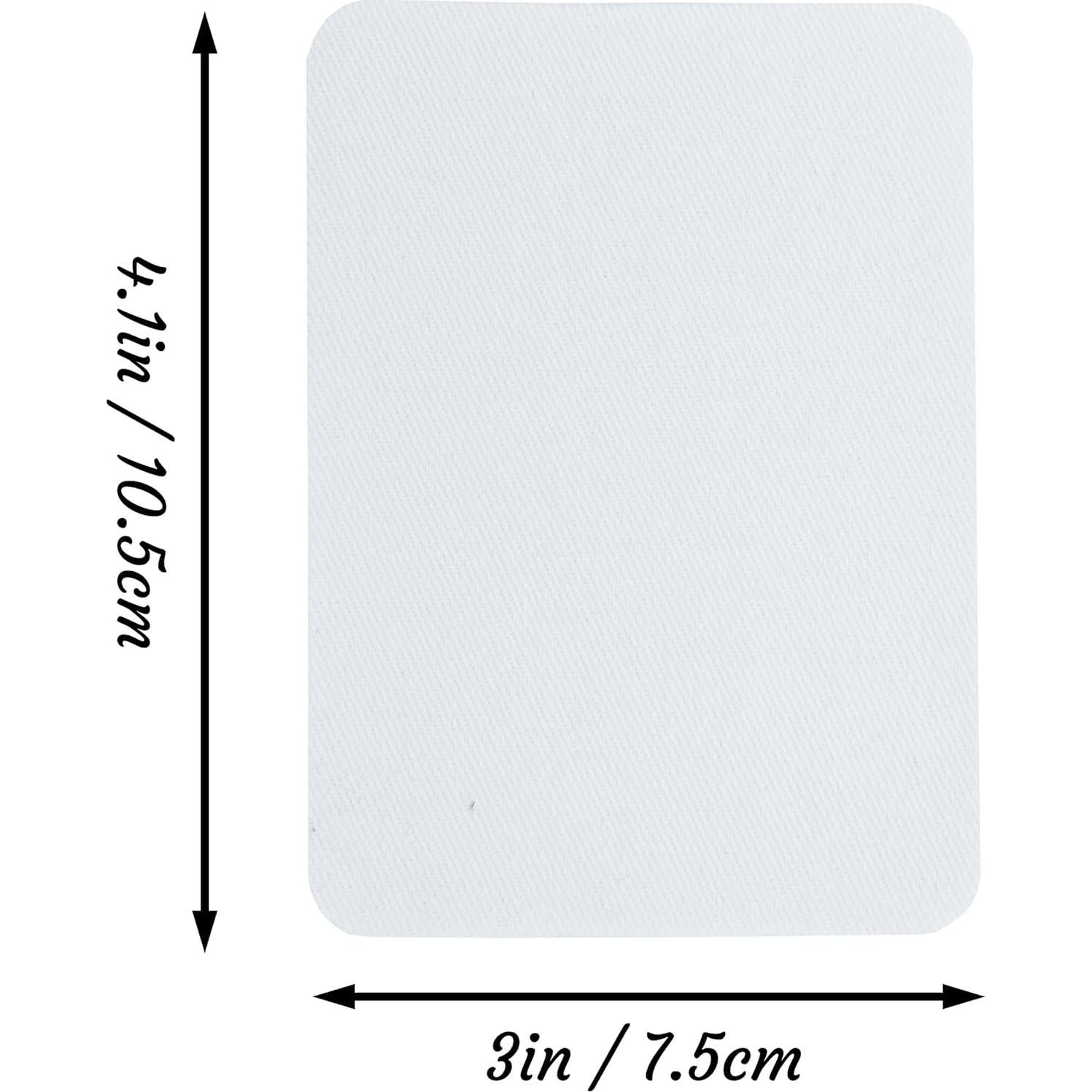 12 Parches de Tela Algodón J.CARP para Planchar - Blanco 10.5x7.5 cm